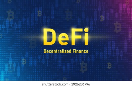 Defi Crypto Currency On System Background.Futuristic Concept.vector And Illsutration