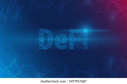 Defi crypto currency on system background.Futuristic concept.vector and illsutration