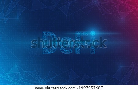 Defi crypto currency on system background.Futuristic concept.vector and illsutration
