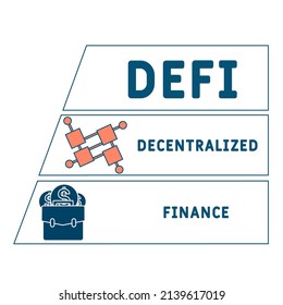 DeFi - Decentralized Finance  acronym. business concept background. vector illustration concept with keywords and icons. lettering illustration with icons for web banner, flyer, landing pag
