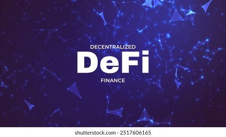 Banner DeFi Decentralized Finance para criptomoeda, blockchain