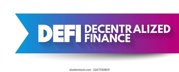 Finanzas descentralizadas de DeFi - forma de financiación basada en bloques que no se basa en intermediarios financieros centrales, contexto de concepto tecnológico