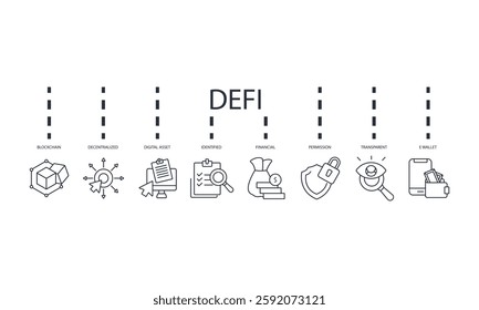 Defi icons set isolated on White Background Flat style design