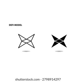 Defi model logo with two variations black and white logo design brand identity corporate identit