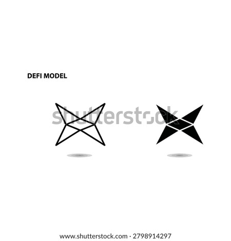 Defi model logo with two variations black and white logo design brand identity corporate identit