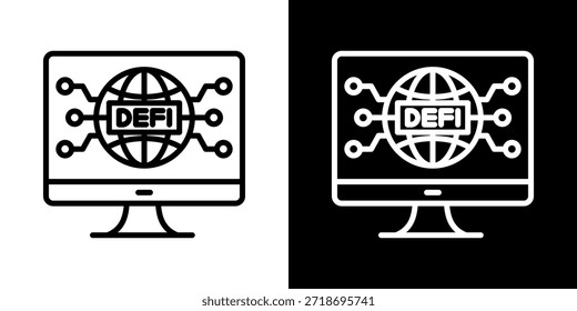 Defi Protocol Icon Of Line Black And White Style