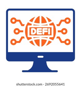 Defi Protocol Icon Mixed Color Vector Illustration