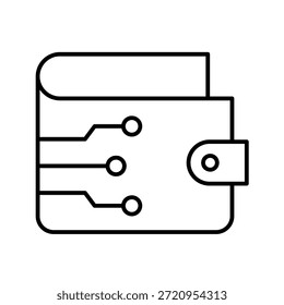 Definir Ilustração do Vetor de Ícone de Contorno da Wallet