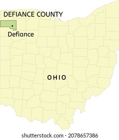 Defiance County And City Of Defiance Location On Ohio State Map