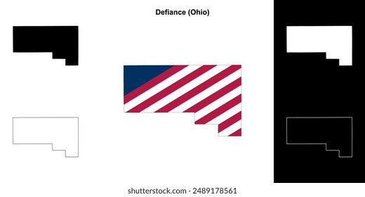 Defiance County (Ohio) outline map set