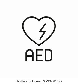 defibrillator aed icon sign vector
