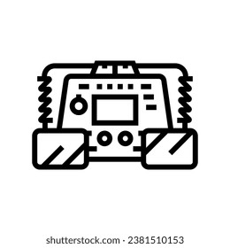 defibrillator ambulance line icon vector. defibrillator ambulance sign. isolated contour symbol black illustration