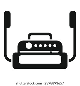 Defibrillator device icon simple vector. Treatment attack. Cross life saving