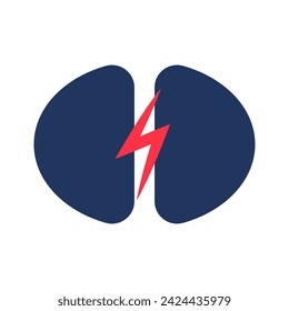 Defibrillator device. Restoring heart function, abstract techno element for modern and retro technological design. Simple color vector pictogram isolated on white background