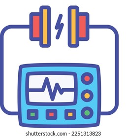 Defibrillator, disease fully editable vector fill icon

