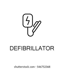 Defibrillator flat icon. High quality outline symbol of medical euipment for web design, mobile app. Thin line sign of defibrillator for design logo, visit card. Outline pictogram of defibrillator 