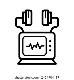 Defibrillator freie medizinische Ikone Vektor-Design-Illustration