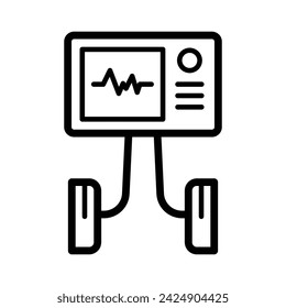 Defibrillator freie medizinische Ikone Vektor-Design-Illustration