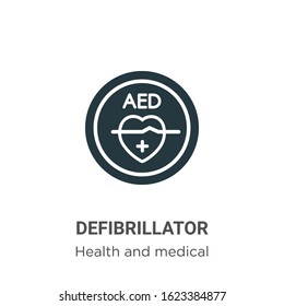 Defibrillator glyph icon vector on white background. Flat vector defibrillator icon symbol sign from modern health and medical collection for mobile concept and web apps design.