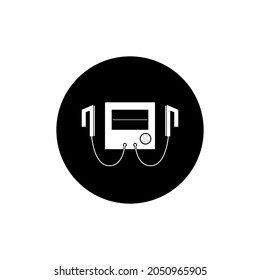 Defibrillator icon circle black icon editable. Heart machine. Heart attack icon.AED heart machine icon