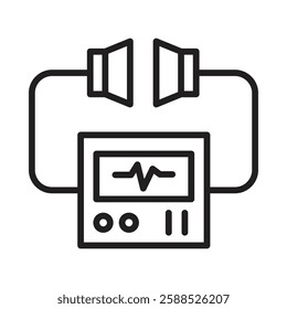 defibrillator icon Isolated flat vector in outline