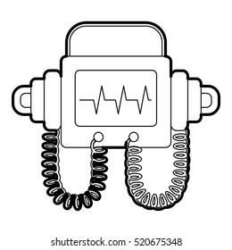 Defibrillator icon. Outline illustration of defibrillator vector icon for web