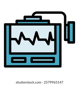 Defibrillator icon. Outline Defibrillator vector icon for web design isolated on white background color flat