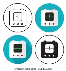defibrillator icon set