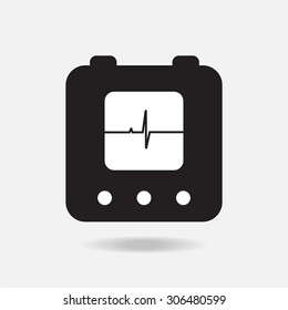 defibrillator icon silhouette