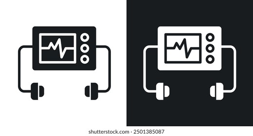 Defibrillator icon in solid style