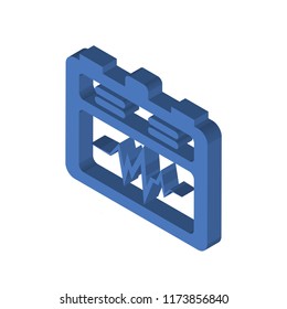 Defibrillator isometric left top view 3D icon