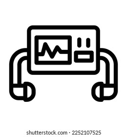 defibrillator line icon illustration vector graphic