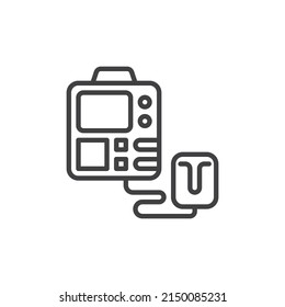 Defibrillator line icon. linear style sign for mobile concept and web design. AED machine outline vector icon. Symbol, logo illustration. Vector graphics