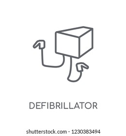 Defibrillator linear icon. Modern outline Defibrillator logo concept on white background from Health and Medical collection. Suitable for use on web apps, mobile apps and print media.
