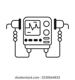 Defibrillator medizinisches Gerät Symbol, Vektor auf weißem Hintergrund