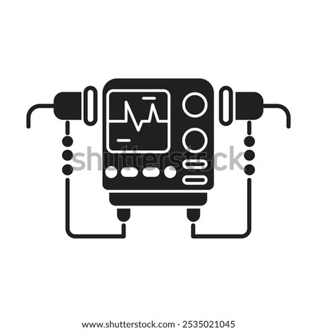 Defibrillator medical device icon vector on white background