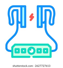 desfibrilador paddles cirurgião ícone de cor vetor. desfibrilador paddles sinal do cirurgião. símbolo isolado ilustração