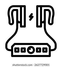 desfibrilador paddles cirúrgico linha ícone vetor. desfibrilador paddles sinal do cirurgião. isolado contorno símbolo ilustração preta