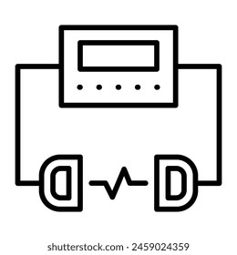 Defibrillator Vector Line Icon Design