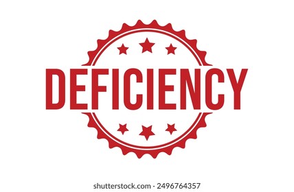 Deficiency Red rubber stamp on white background. Deficiency stamp sign. Deficiency stamp.