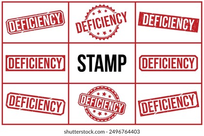 Deficiency rubber stamp on white background. Deficiency Stamp.