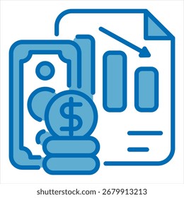 Deficit Blue White Einzelsymboldarstellung