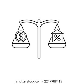 Diseño de icono de equidad de déficit. aislado en fondo blanco