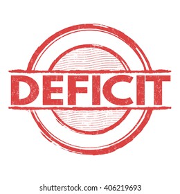 Deficit grunge rubber stamp on white background, vector illustration