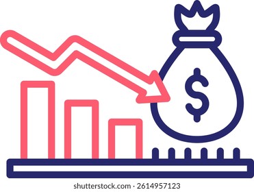 Deficit Icon Color Vector Illustration