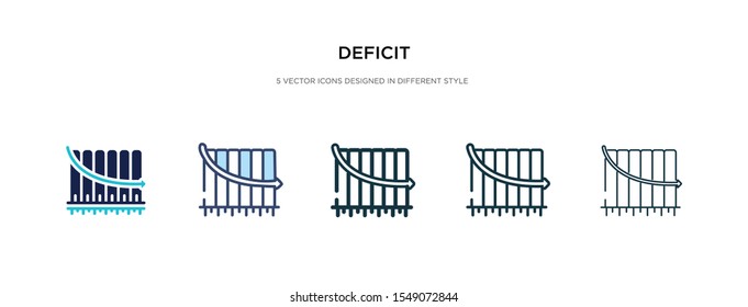 deficit icon in different style vector illustration. two colored and black deficit vector icons designed in filled, outline, line and stroke style can be used for web, mobile, ui