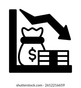 Deficit Icon Element for Design