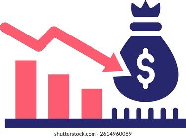 Deficit Icon Fill Vector Illustration