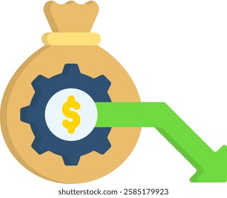 Deficit Icon Flat Vector Illustration