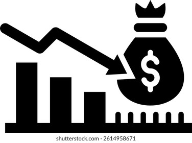 Deficit Icon Glyph Vector Illustration